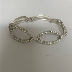 Monet Silver Crystal Link Bracelet